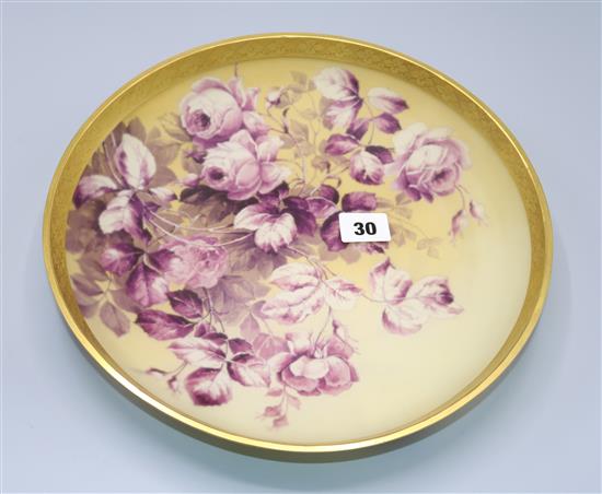 A German enamelled glass dish, late 19th century